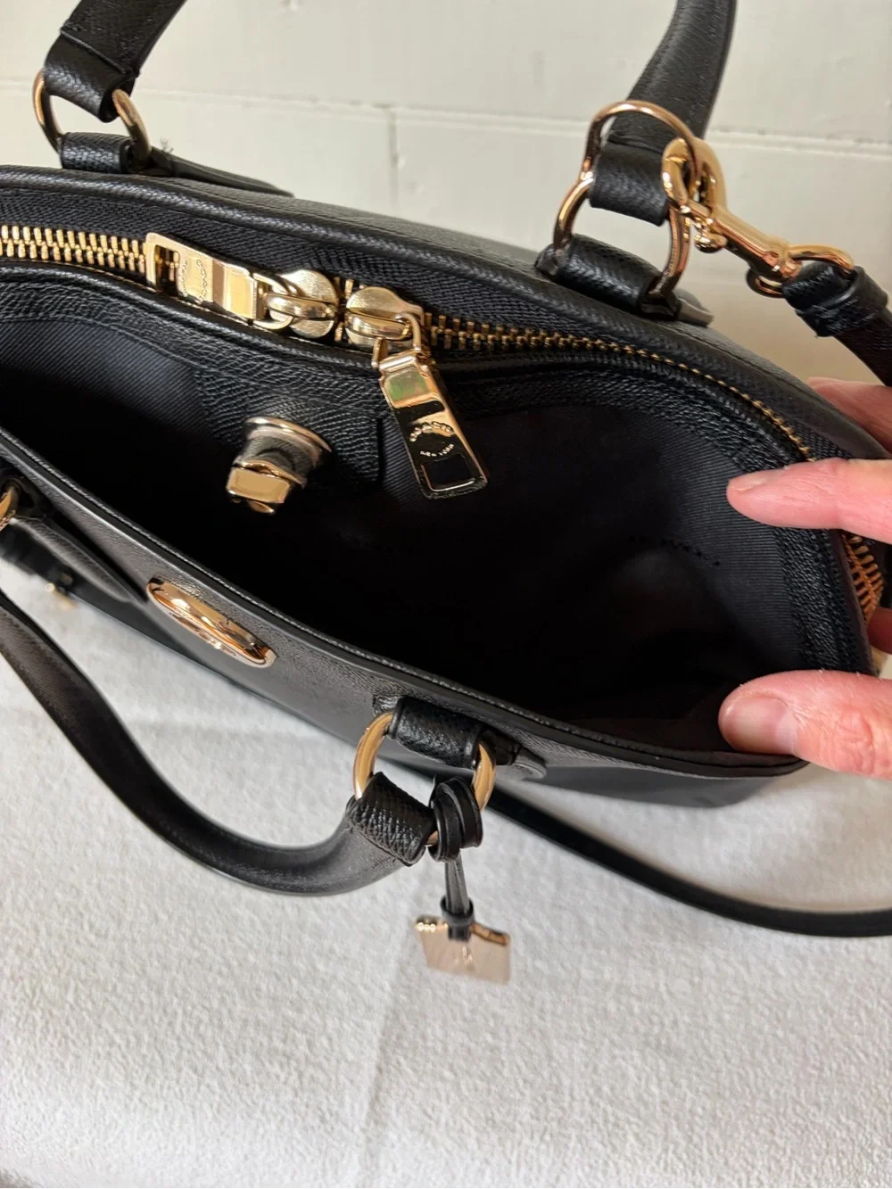 COACH Prince Street Satchel Black Leather Bag
